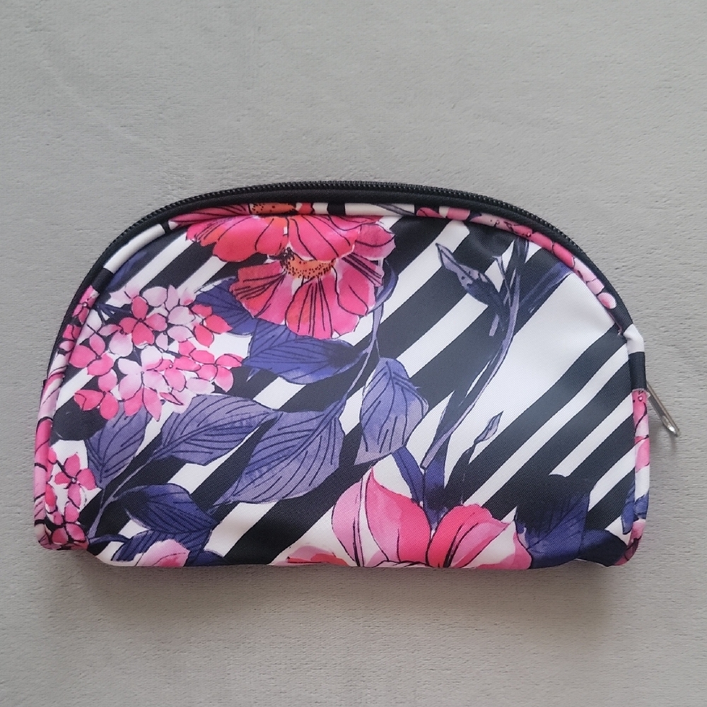 Floral Striped Women's Cosmetic Bag